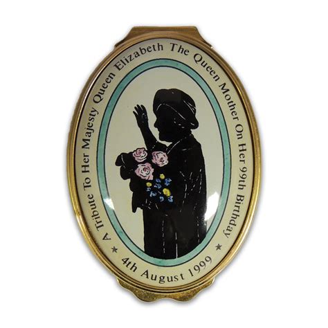 Halcyon Days Queen Mother 99th Birthday Ltd Ed Enamel Box