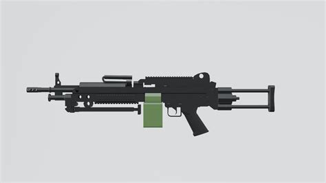 3d Model Fn Minimi M249 Vr Ar Low Poly Cgtrader