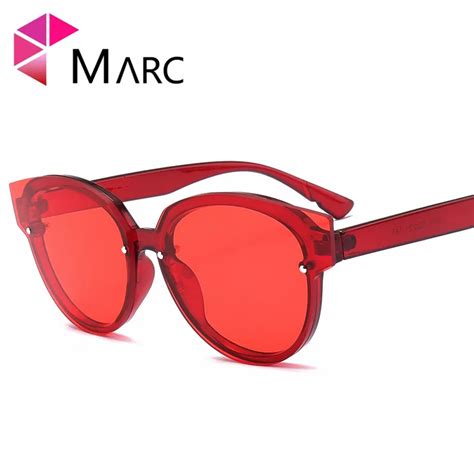 Marc Uv400 2018 New Women Men Sunglasses Cat Eye Gradient Red Brown