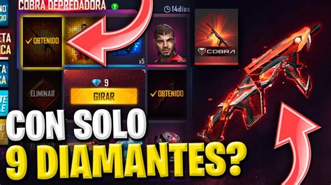 COMO SACAR LA MP40 COBRA CON SOLO 9 DIAMANTES EN FREE FIRE RULETA