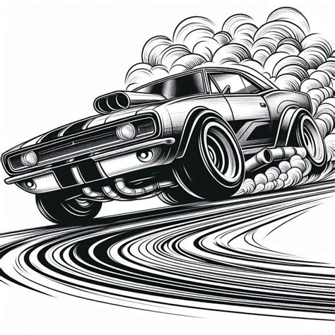 Desenho de Carro Hot Wheels para Colorir Estilo Agressivo e Dinâmico