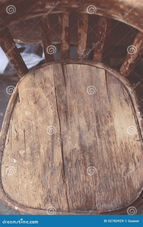 Wooden Rustic Retro Chair, Top View. Vintage Old Textured Stock Image ...