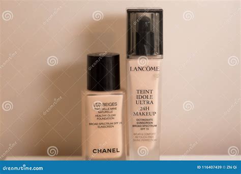 Close Up of Chanel and Lancome Foundation Sold by Sephora. Editorial ...