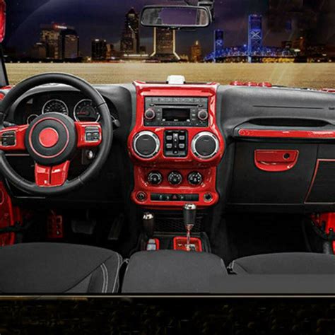 Full Set Interior Decoration Trim Kit For Jeep Wrangler Jk Jku