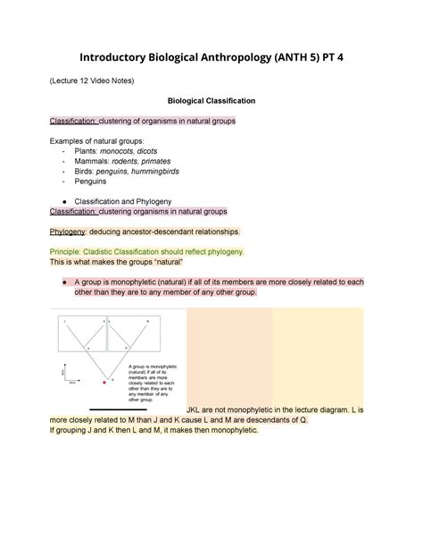 Anth 5 Notes Pt 4 Introductory Biological Anthropology ANTH 5 PT 4