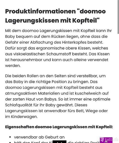 Doomoo Lagerungskissen Mit Kopfteil Im Kanton Bern Tutti Ch