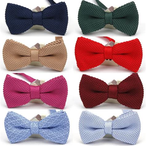 KR1086 1094 Luxury Men S Knit Bowtie Solid Color Knitting Knitted Bow