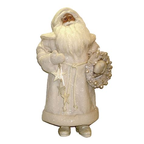 New St Nicholas Square 20 Inch Large White Santa Figurine 69 Pretty