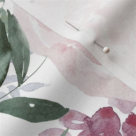 Mauve Flowers Fabric Spoonflower