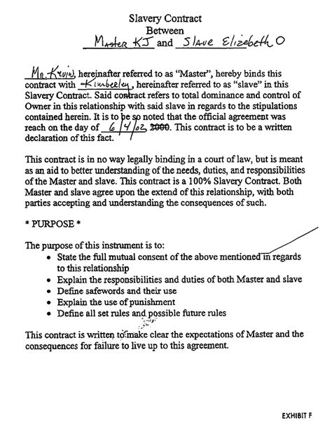 Wife Forced Into Sex Slave Agreement The Smoking Gun