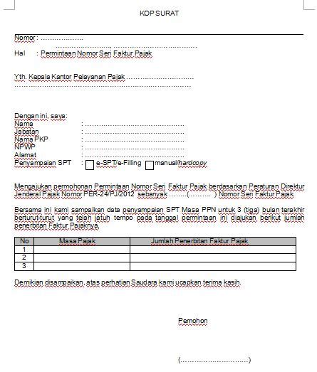 Detail Contoh Surat Pengembalian Nomor Seri Faktur Pajak Koleksi Nomer 10