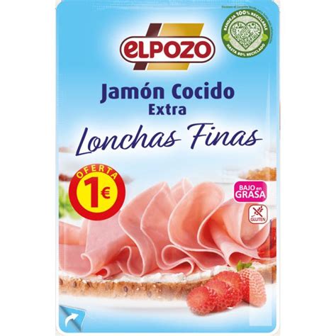 JAMÓN COCIDO BAJO GRASA LONCHAS EL POZO 85G LaDespensa