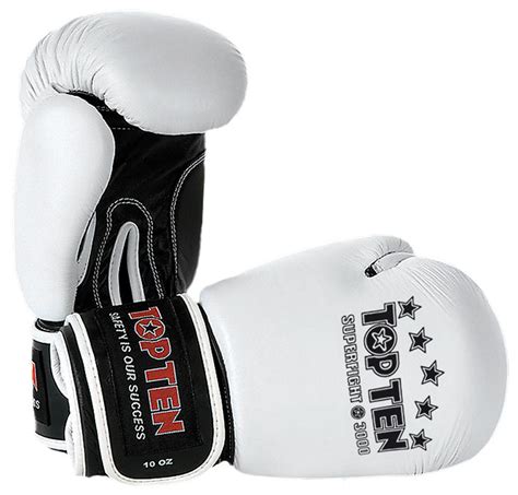 Top Ten Superfight 3000 Boxing Gloves White 10oz 2041 1010 Kicksport