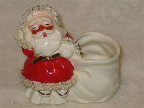 Details About Vintage Christmas Lefton Ceramic Santa Planter 1950s Vintage Christmas