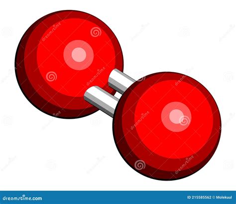 Elemental Oxygen. O2 Molecule. Skeletal Formula. Vector Illustration ...