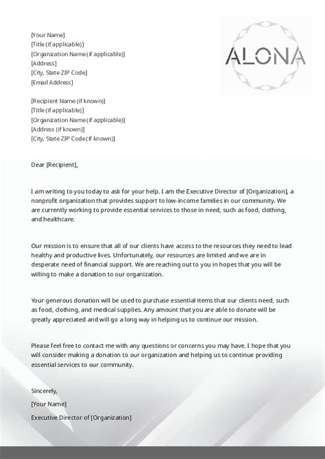 Free Word Template Donation Request Letter Template