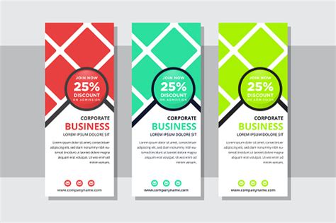 Mosaic Square Abastract Roll Up Banner Design Template In Vertical