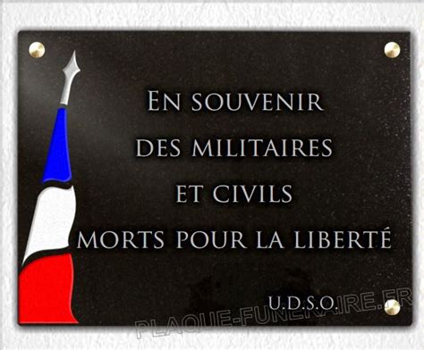 Plaque funéraire ancien combattant militaire 60