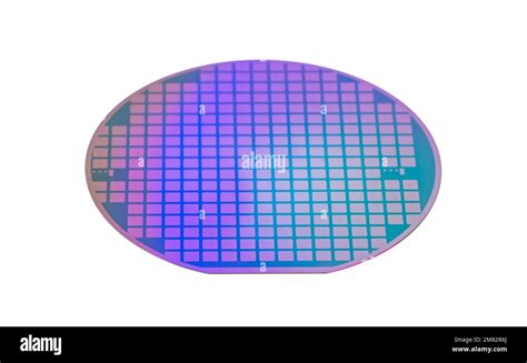 Semiconductor Wafer Disk Made Of Silicon Isolated On White Stock Photo