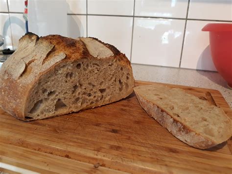 Homemade sourdough bread. Joshua Weissman's recipe. I used whole wheat flour for the starter ...