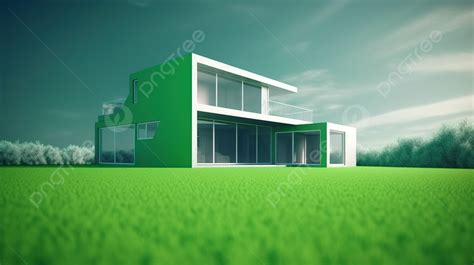 Green Grass House Background