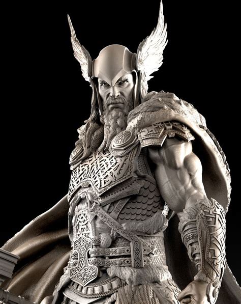 Thor Caleb Nefzen Thor Viking Art Digital Sculpture