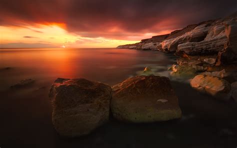 Rocky Coastline Sunset Wallpapers | HD Wallpapers | ID #17354