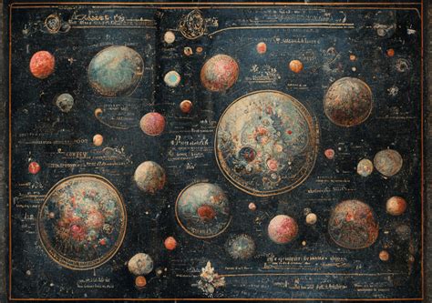 Vintage Astronomy Dark Background Digital Papers Junk Journal