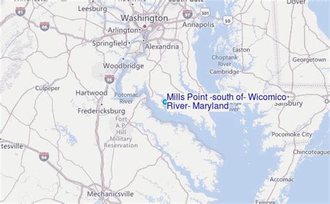 Mills Point South Of Wicomico River Maryland Tide Station Location