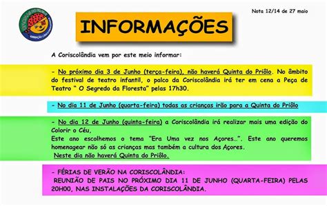 O BLOG DA CORISCOLÂNDIA INFORMAÇÕES IMPORTANTES sobre o final do ano