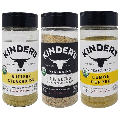 Buy Kinders Premium Quality Organic Seasoning Variety Pack Buttery Steakhouse 10 4 Oz Lemon