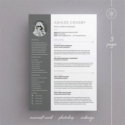 Headshot Resume Template