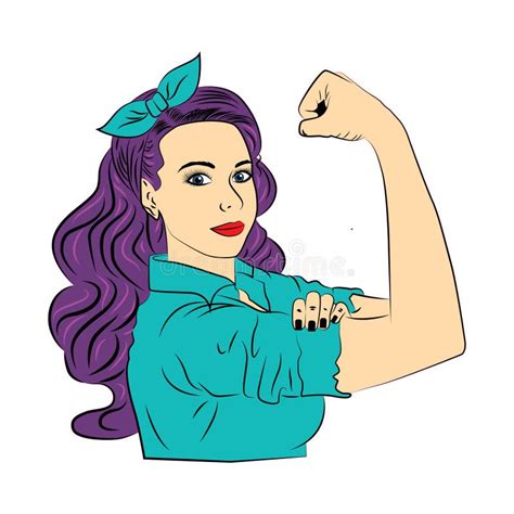 Strong Girl Showing Fist Symbol Of Feminism Fighting Freedom