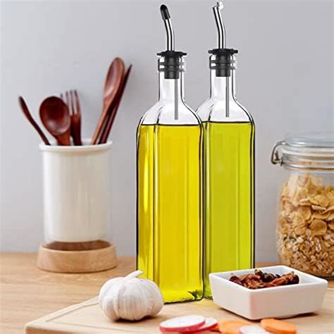 Snapklik Leaflai Olive Oil Dispenser Bottle 2 Pcs Glass Olive