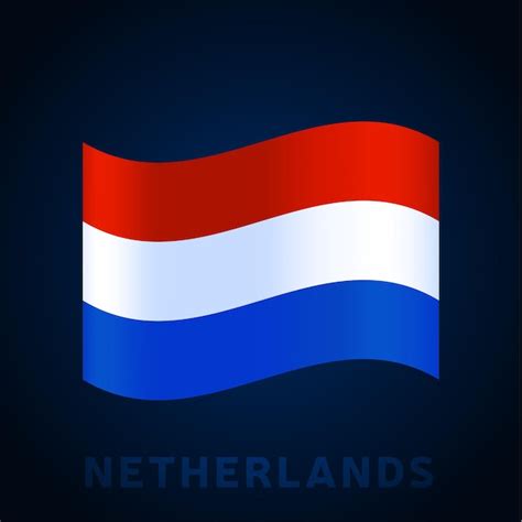 Niederlande Wave Vektor Flag Waving Nationalen Offiziellen Farben Und