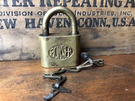 Vintage Brass Bowser Gas Pump Padlock Antique Price Guide Details Page