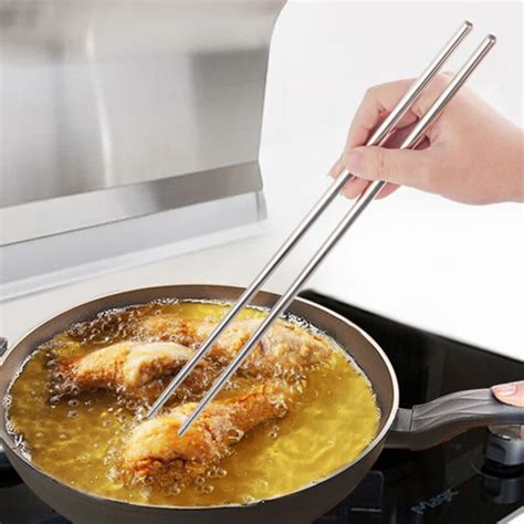 MyLifeUNIT Extra Long Inch Japanese Hot Pot Chopsticks Stainless Steel Cooking Frying