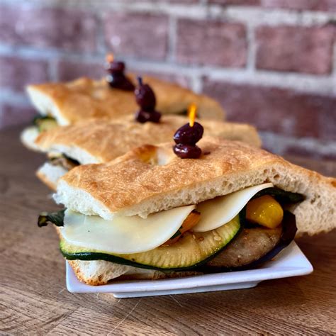 Grilled Veggie Focaccia Sandwich Tre Mari Bakery