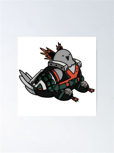 Bakugo Sitting Pigeon Poster For Sale By Pigeonlouis Redbubble