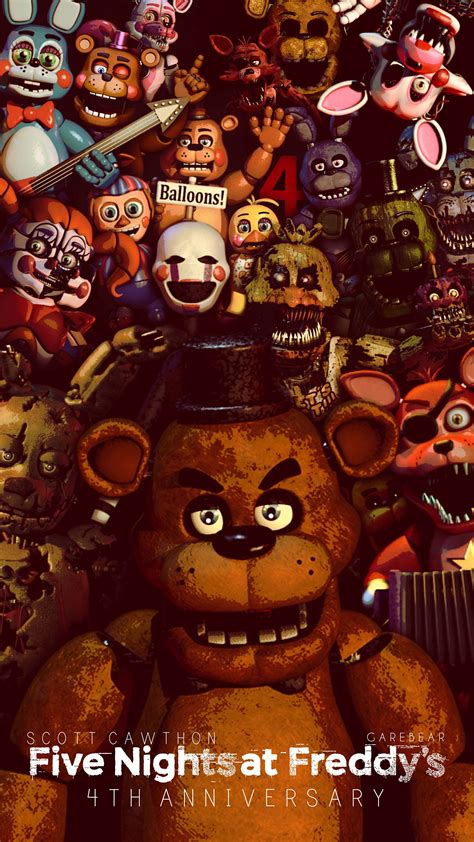 Fnafs 4th Anniversary 2018 By Garebearart1 On Deviantart Fnaf Wallpapers Five Nights At