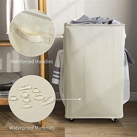 90l Rolling Laundry Basket Large Laundry Hamper With Wheels Collapsible