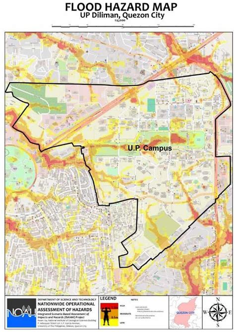 Flood Hazard Map Of The UP Diliman Campus Based On Simulations By DOST