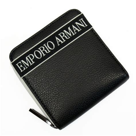 Emporio Armani エンポリオ アルマーニ Emporio Armani 二つ折り財布 レザー ブラック メンズ 送料無料【中古