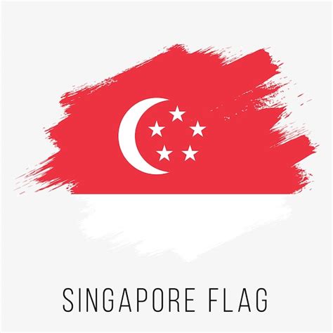 Bandeira De Vetor De Cingapura Bandeira De Singapura Para O Dia Da