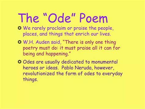 Ppt The Ode” Poem Powerpoint Presentation Free Download Id1982086