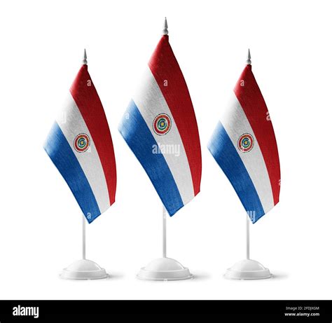 Small National Flags Of The Paraguay On A White Background Stock Photo