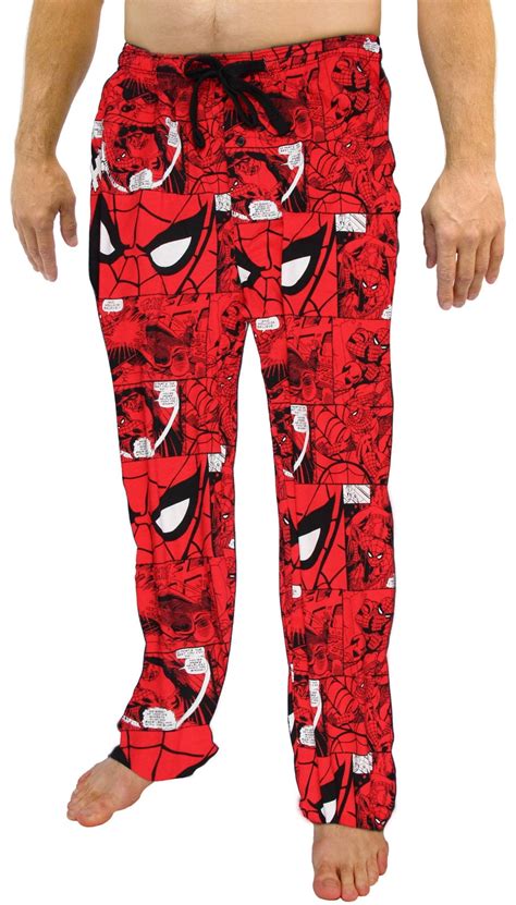 Marvel Spiderman All Over Print Mens Red Sleep Pants Pajamas Small