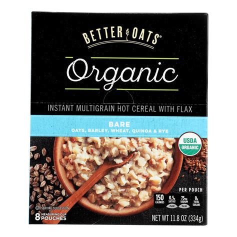 Better Oats Organic Instant Multigrain Hot Cereal Bare Case Of Oz Walmart