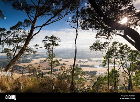 Australia Victoria Vic Buninyong Elevated View Of Landscape From