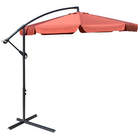 Outsunny M Garden Banana Parasol Cantilever Umbrella With Crank